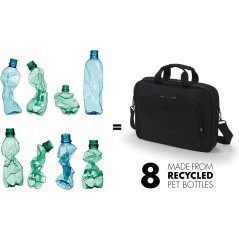 DICOTA Eco Top Traveller Briefcase 141 - Sleek Black Neoprene 300D RPET Polyester - Stylish, Eco-Friendly & Durable Design!